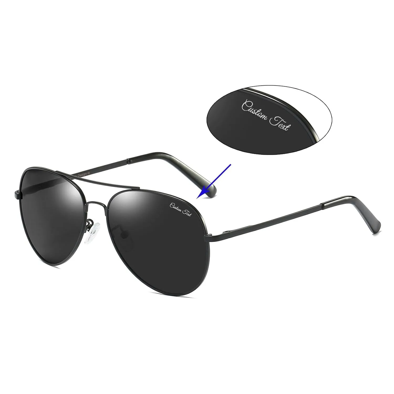 Custom Personalized Classic Aviator Sunglasses for Men Polarized Lens, UV Protection, Metal Frame, Driving/Travel/Stroll Glasses,Vintage Retro Style (3)