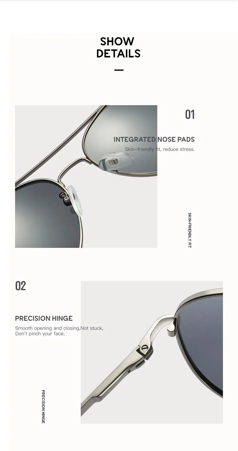 Custom Personalized Classic Aviator Sunglasses for Men Polarized Lens, UV Protection, Metal Frame, Driving/Travel/Stroll Glasses,Vintage Retro Style (3)