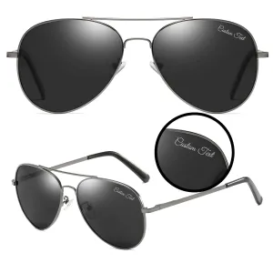 Custom Personalized Classic Aviator Sunglasses for Men Polarized Lens, UV Protection, Metal Frame, Driving/Travel/Stroll Glasses,Vintage Retro Style (3)