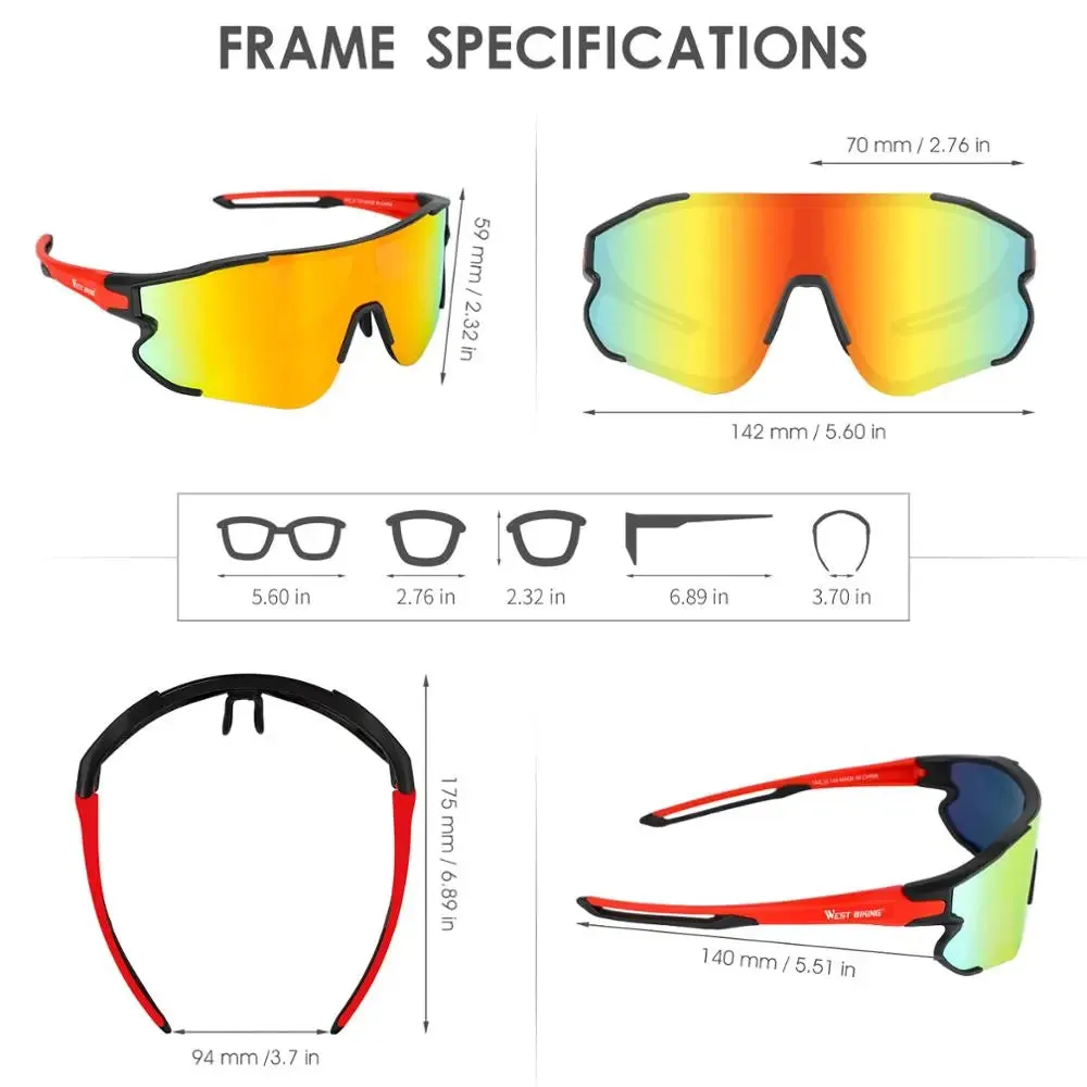 Cycling Glasses Polarized Outdoor Sport Sunglasses MTB Mountain Bicycle Eyewear UV400 Protection Cycling Goggles