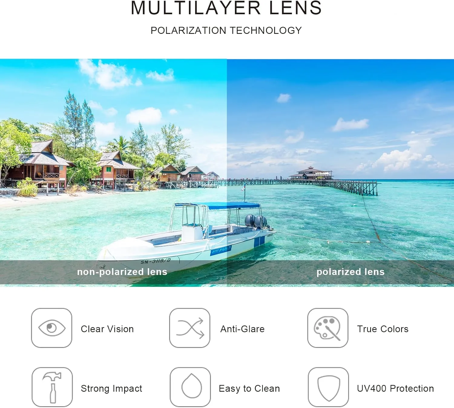 Cycling Sun Glasses Polarized Sports Sunglasses for Men,Wrap Around UV400 Protection for Fishing Driving