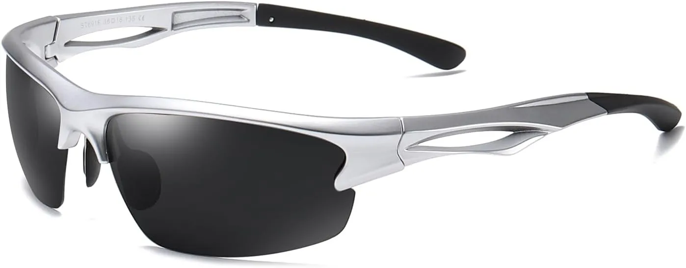 Cycling Sun Glasses Polarized Sports Sunglasses for Men,Wrap Around UV400 Protection for Fishing Driving