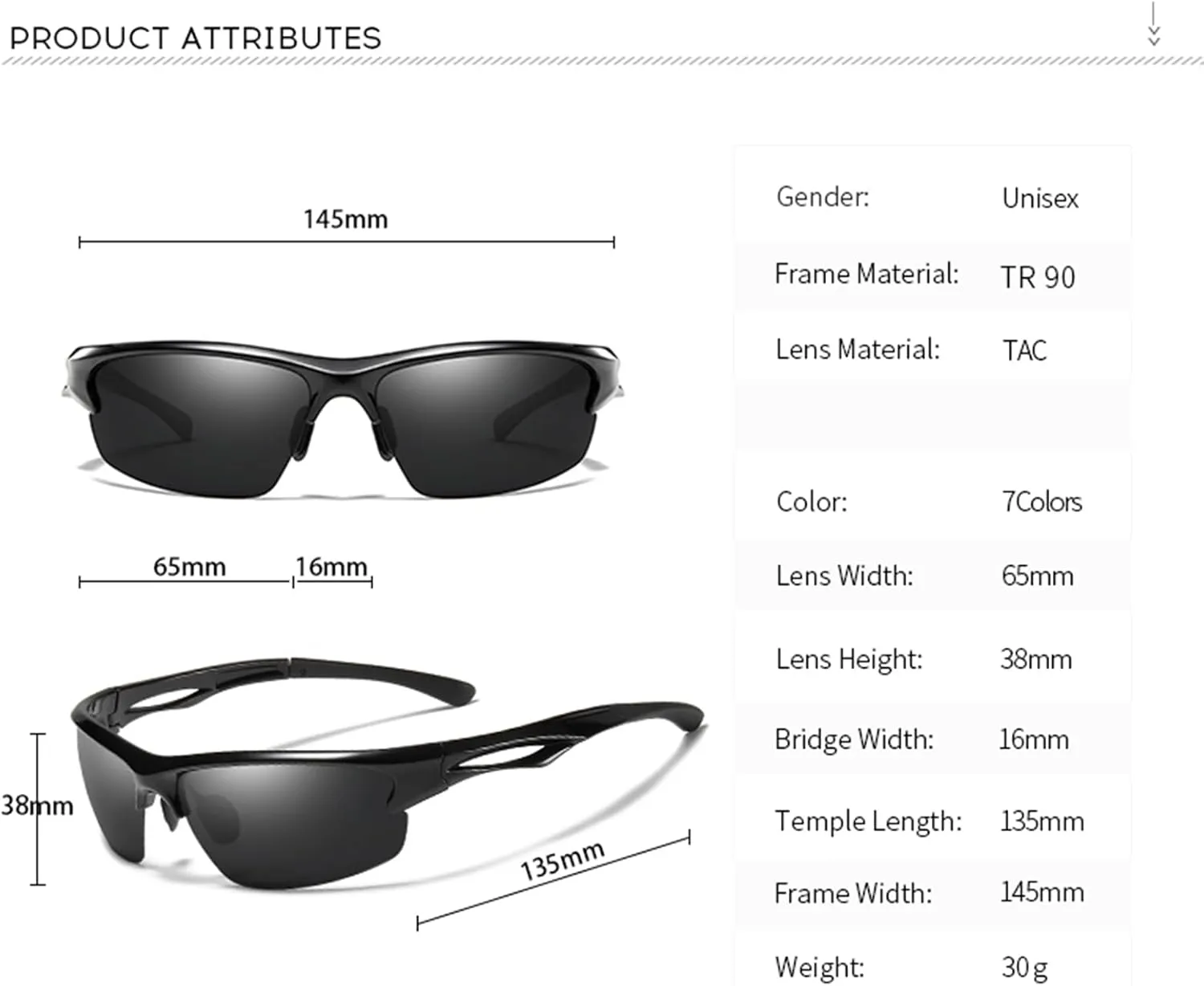 Cycling Sun Glasses Polarized Sports Sunglasses for Men,Wrap Around UV400 Protection for Fishing Driving