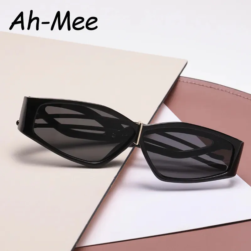 Cycling Sunglasses Women Men Fashion Metal Polygon Sun Glasses Men Retro Black Leopard Punk Hip Hop Small Eyewear Shades UV400