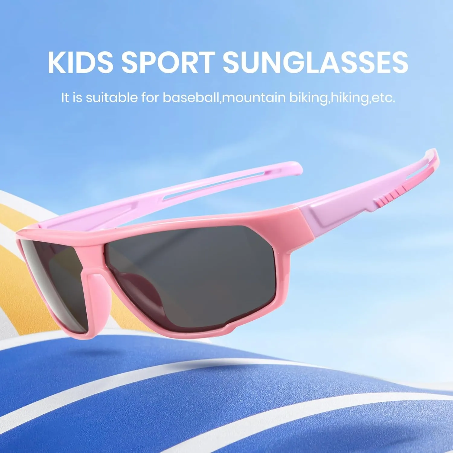 Cyxus Polarized Sports Sunglasses for Kids UV400 Protection Wrap-around Sports Glasses for Boys Girls Running Cycling