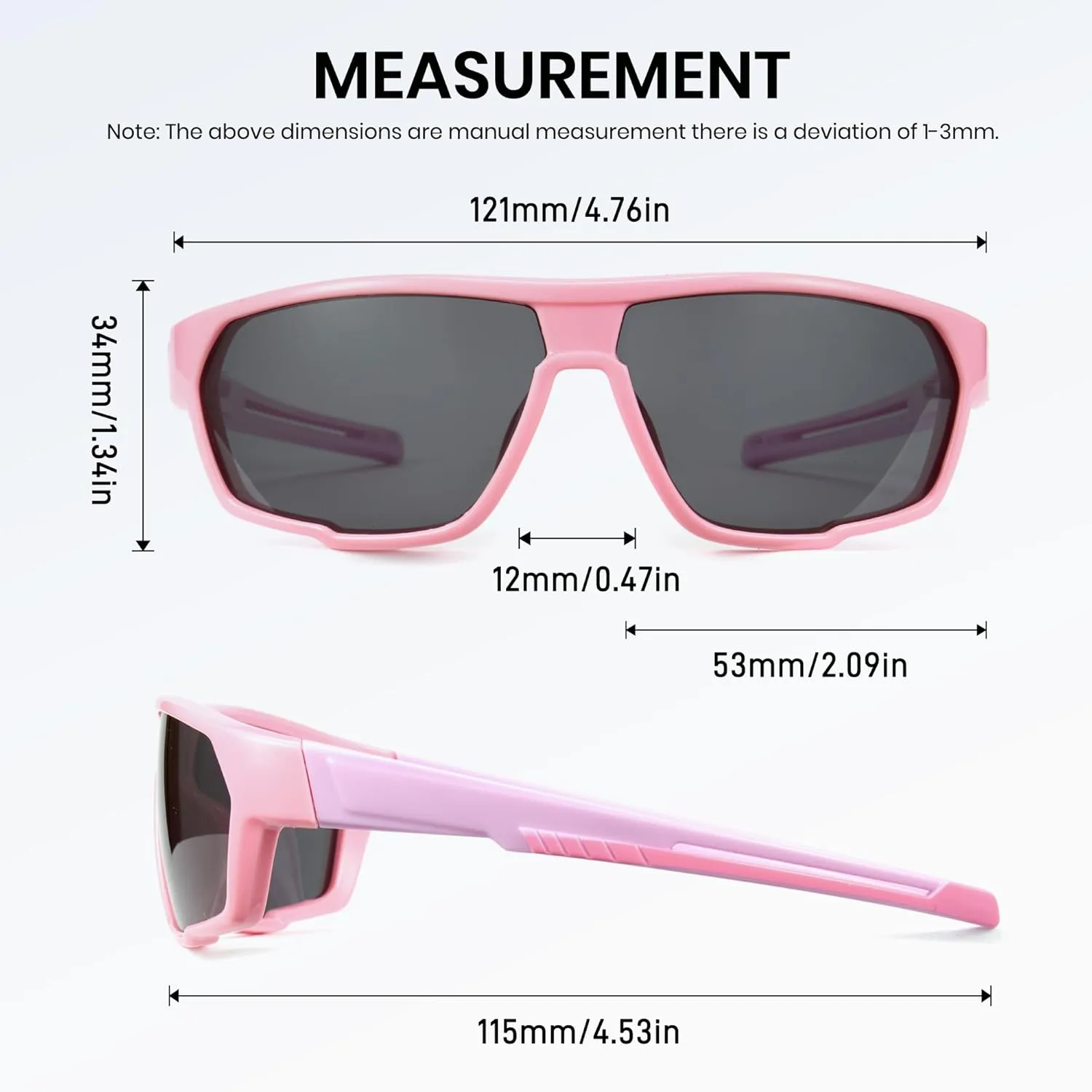 Cyxus Polarized Sports Sunglasses for Kids UV400 Protection Wrap-around Sports Glasses for Boys Girls Running Cycling