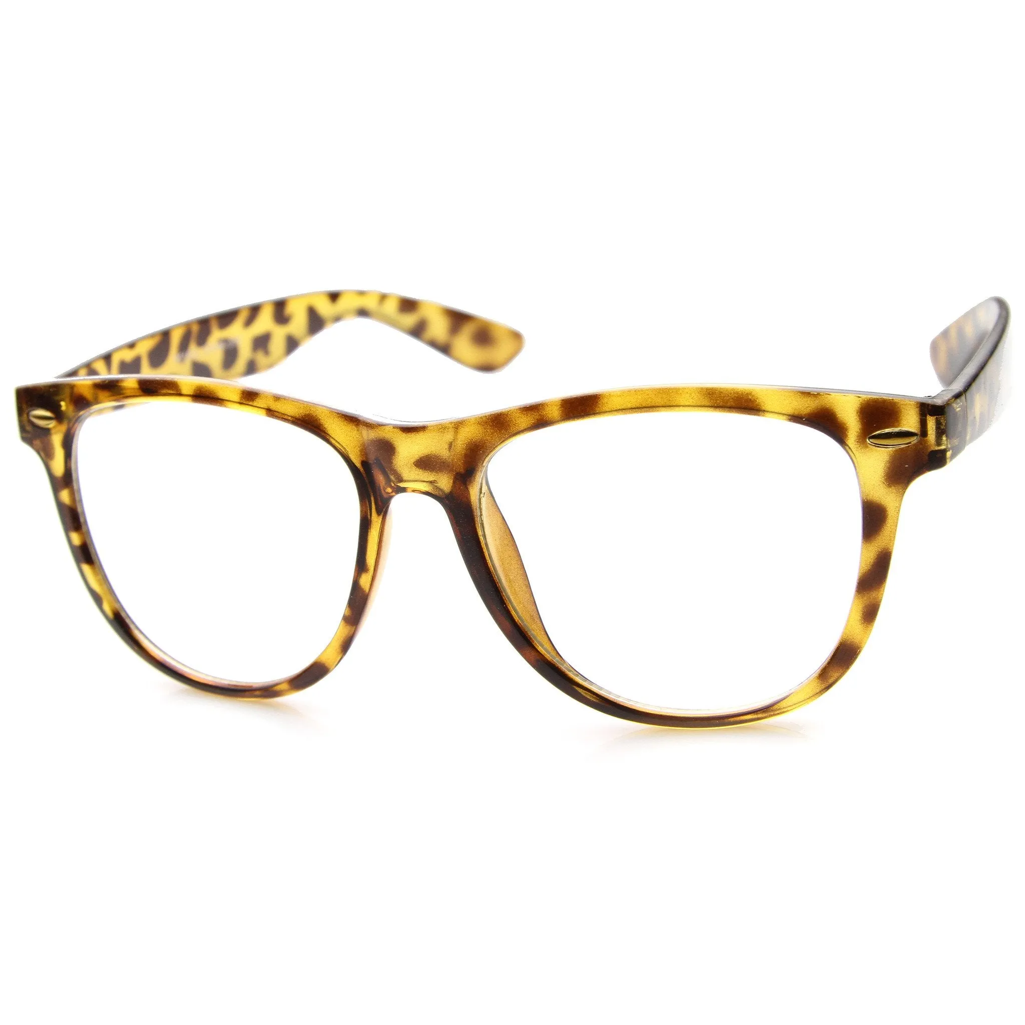 Dapper Horned Rim Large RX Clear Lens Glasses 9993