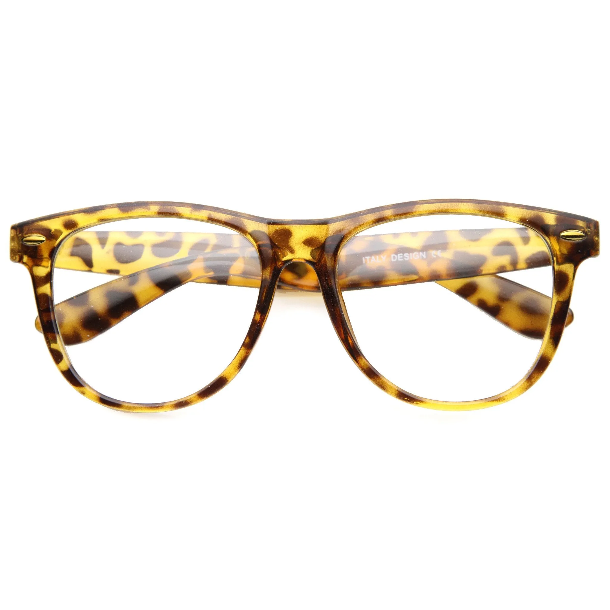 Dapper Horned Rim Large RX Clear Lens Glasses 9993
