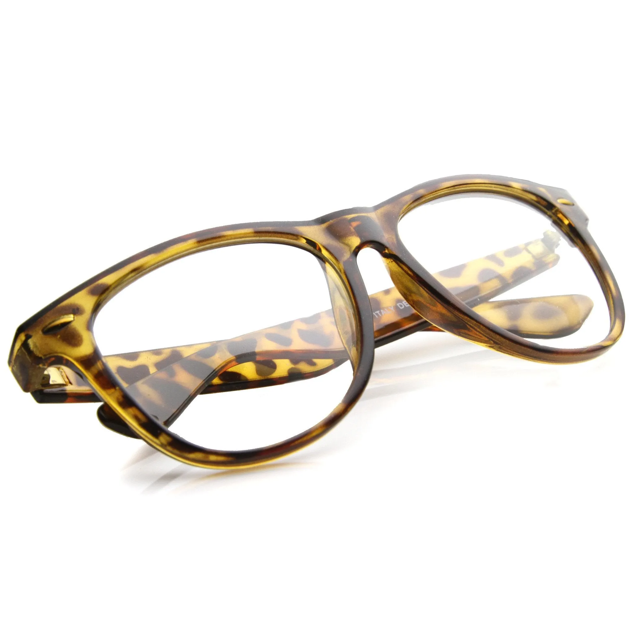 Dapper Horned Rim Large RX Clear Lens Glasses 9993