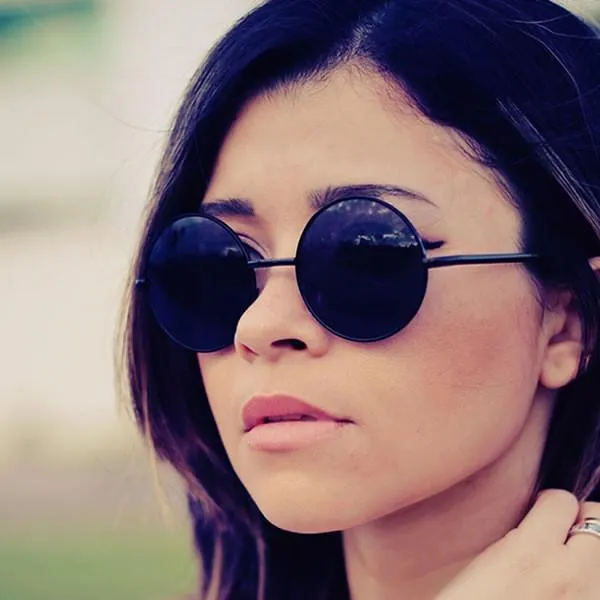 Designer Medium Round Metal Fashion Sunglasses 8570