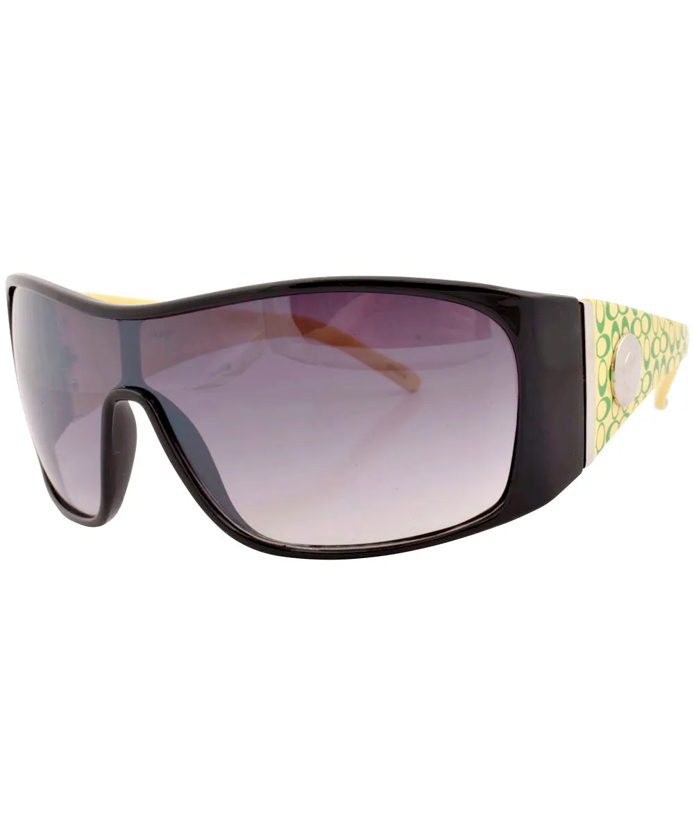 DIZZY Black/Yellow Oversized Sunglasses