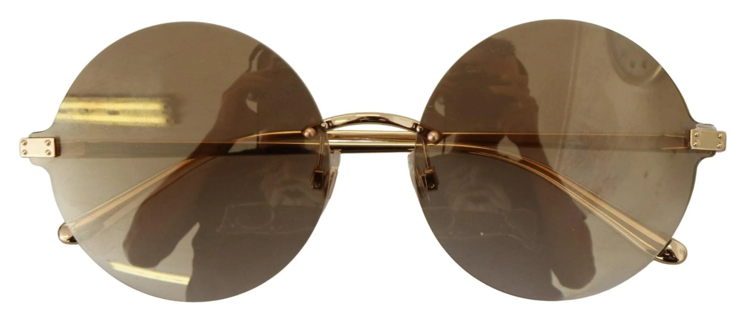 Dolce & Gabbana Gold DG2228 Women Round Gradient Lenses Sunglasses