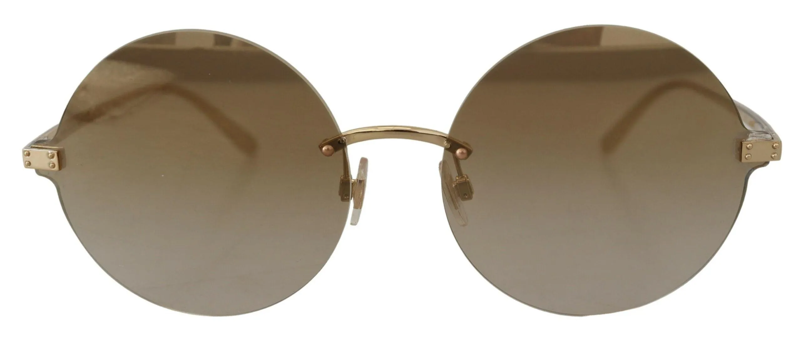 Dolce & Gabbana Gold DG2228 Women Round Gradient Lenses Sunglasses