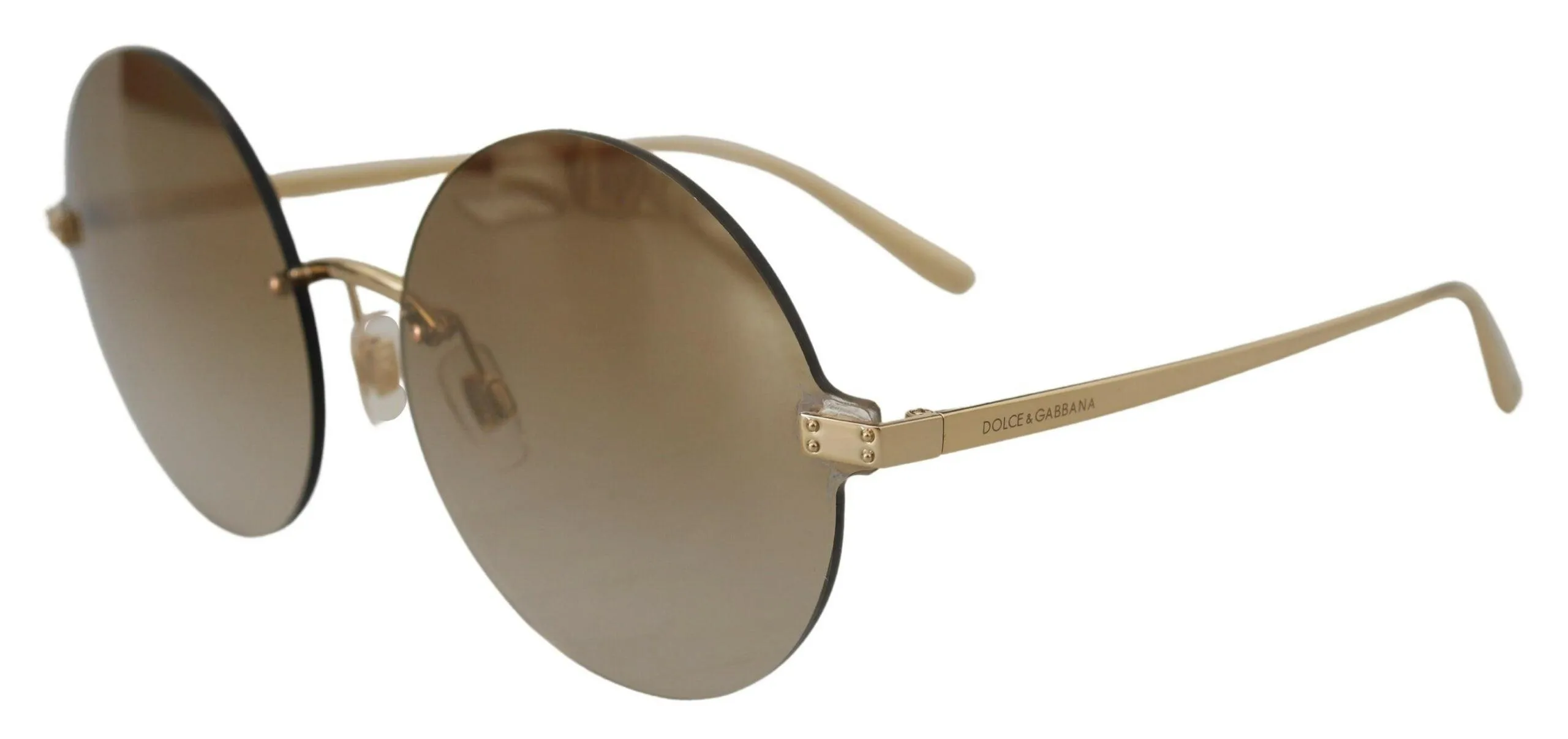 Dolce & Gabbana Gold DG2228 Women Round Gradient Lenses Sunglasses