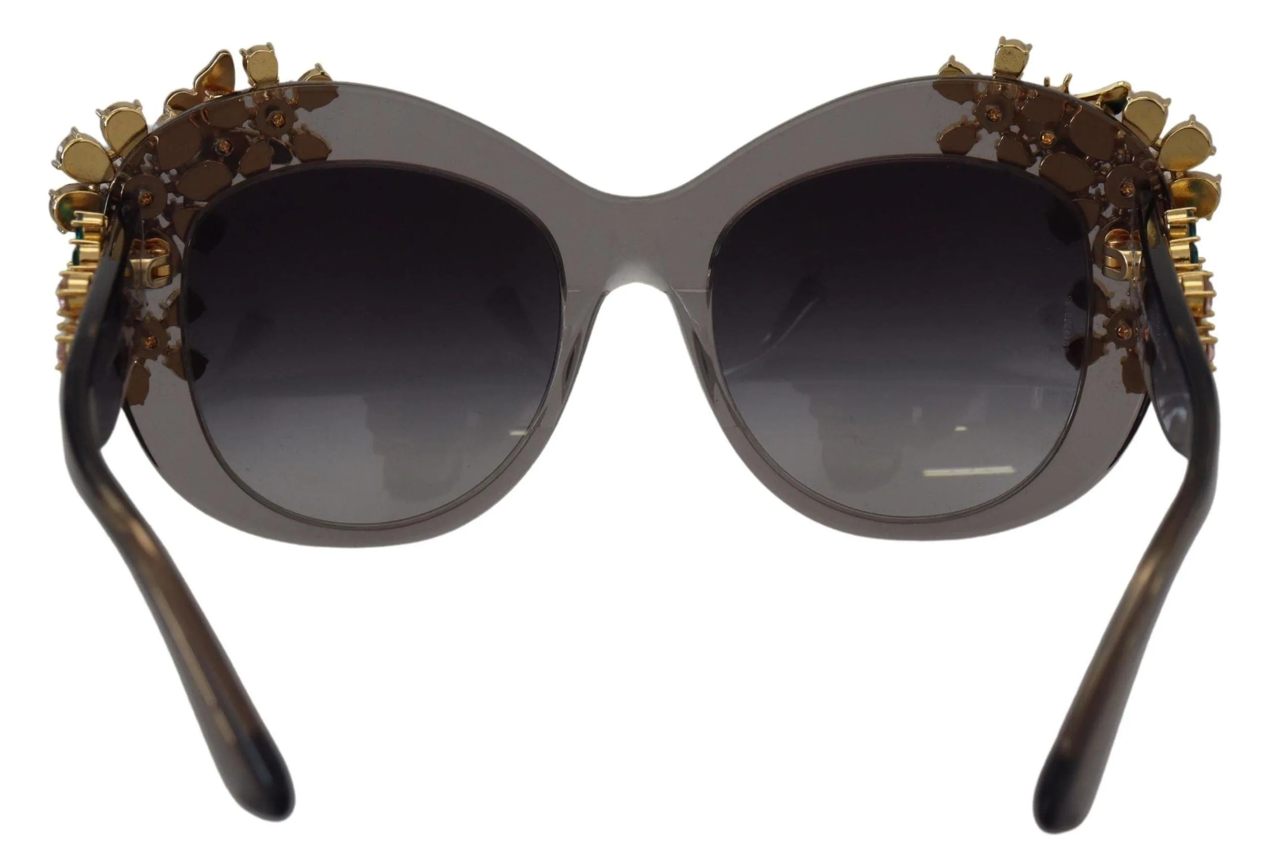 Dolce & Gabbana Grey Acetate Frame Crystals Cat Eye DG4245B Sunglasses