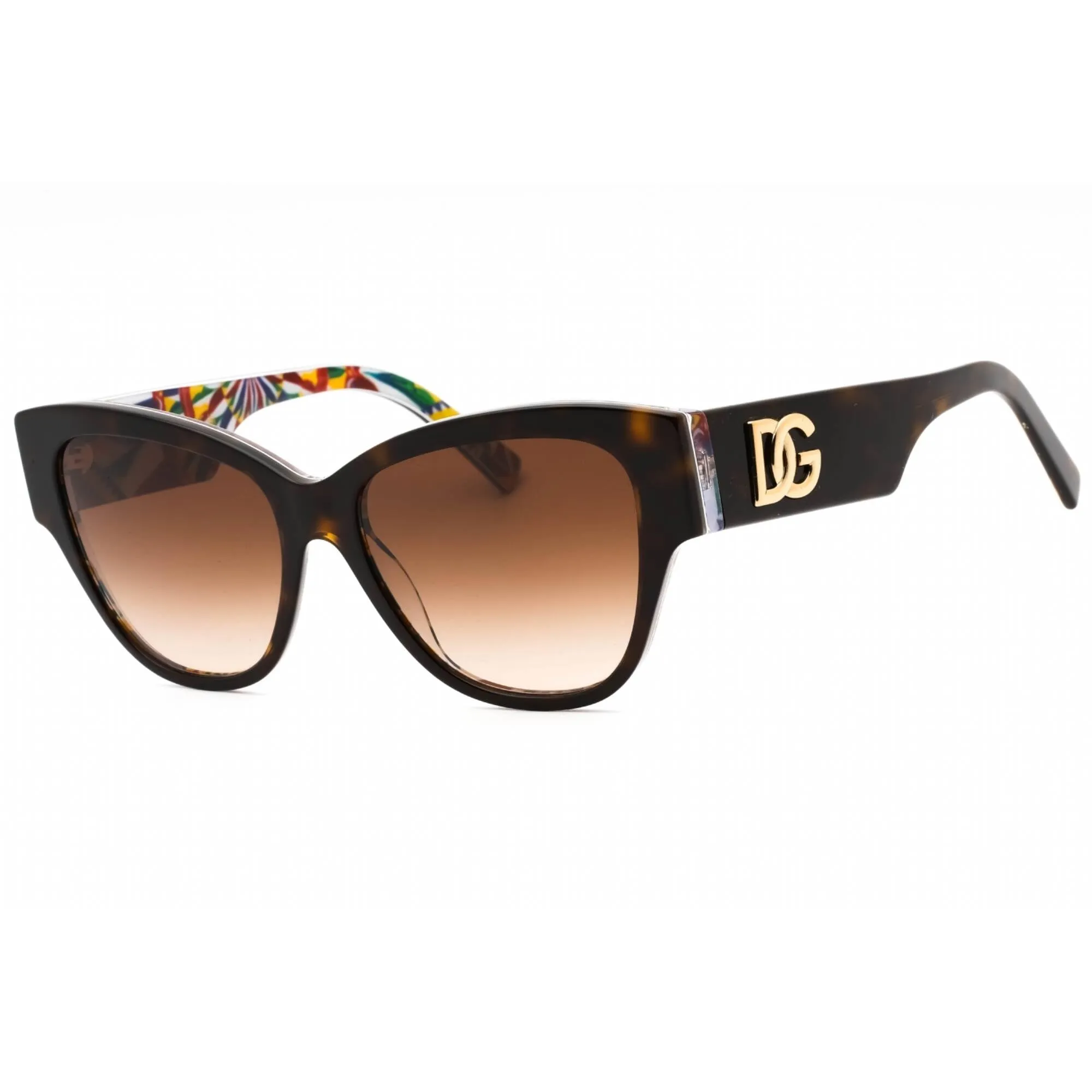 Dolce & Gabbana Women's Sunglasses - Havana On White Barrow Cat Eye | 0DG4449 321713