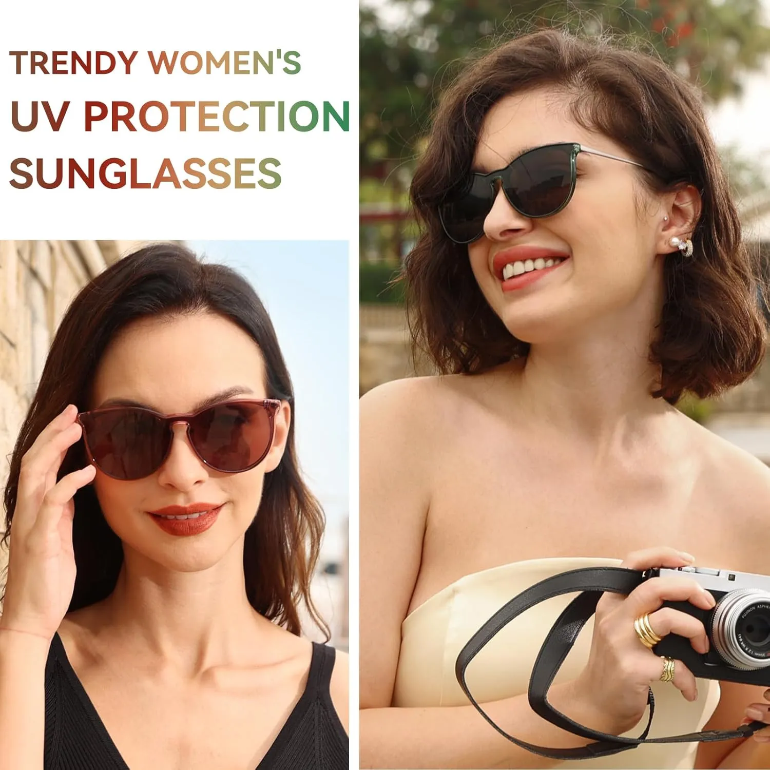 Dollger Oversized Trendy Sunglasses for Women, 100% UV Protection, Round Retro Sunglasses