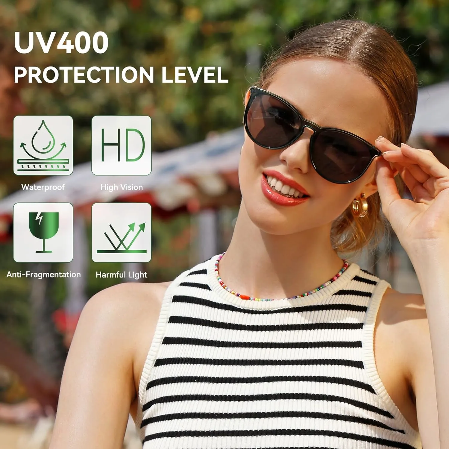 Dollger Oversized Trendy Sunglasses for Women, 100% UV Protection, Round Retro Sunglasses