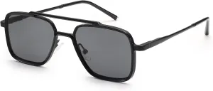 Dollger Sunglasses Men's Square Aviator Spring Hinge Metal Frame Women's Sunglasses Comfortable Punk Sunglasses Men's
