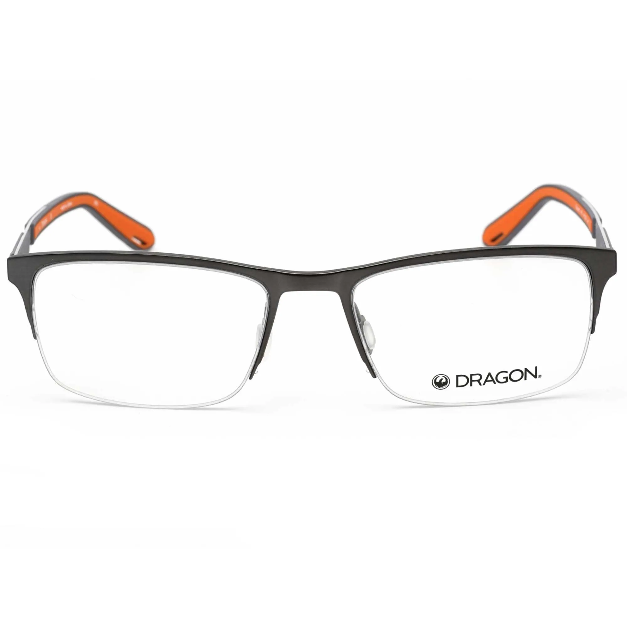 Dragon Men's Eyeglasses - Matte Gunmetal Half Rim Metal Frame Demo Lens | DR5008 072