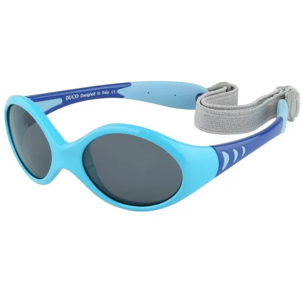 Duco Baby Sunglasses for Baby & Toddler, Strap and Case Included, Ages 0-3 years