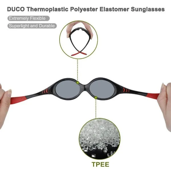 Duco Baby Sunglasses for Baby & Toddler, Strap and Case Included, Ages 0-3 years