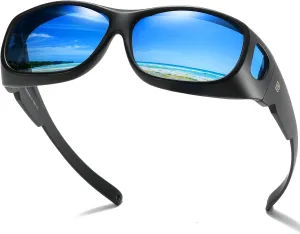 DUCO Fit Over Sunglasses Wraparound Sunglasses for Men Women Polarized Wear Over Sun Glasses UV Protection DC8965
