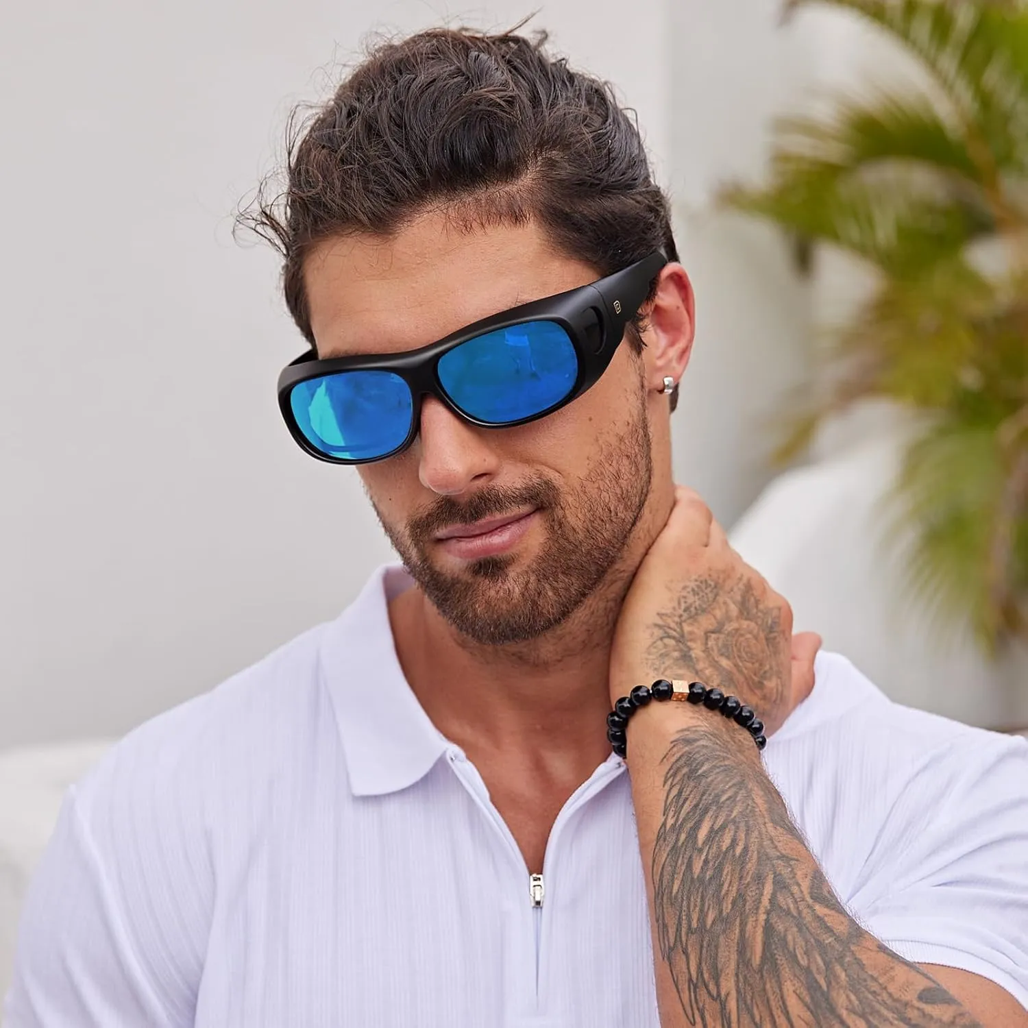 DUCO Fit Over Sunglasses Wraparound Sunglasses for Men Women Polarized Wear Over Sun Glasses UV Protection DC8965