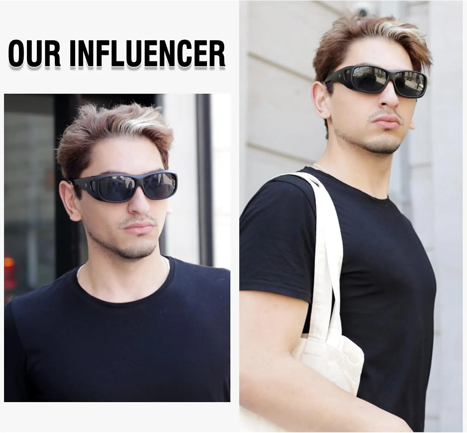 DUCO Fit Over Sunglasses Wraparound Sunglasses for Men Women Polarized Wear Over Sun Glasses UV Protection DC8965