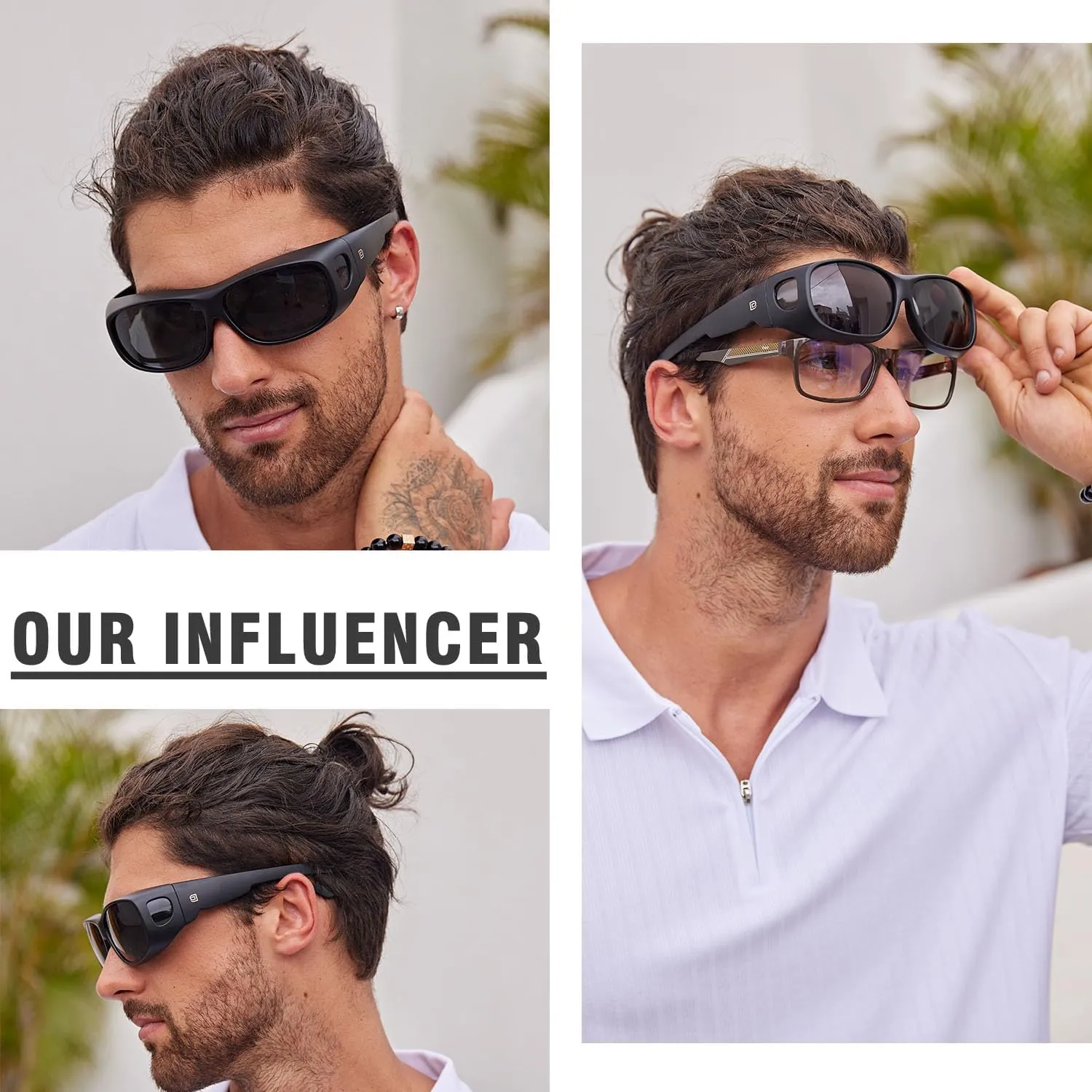 DUCO Fit Over Sunglasses Wraparound Sunglasses for Men Women Polarized Wear Over Sun Glasses UV Protection DC8965
