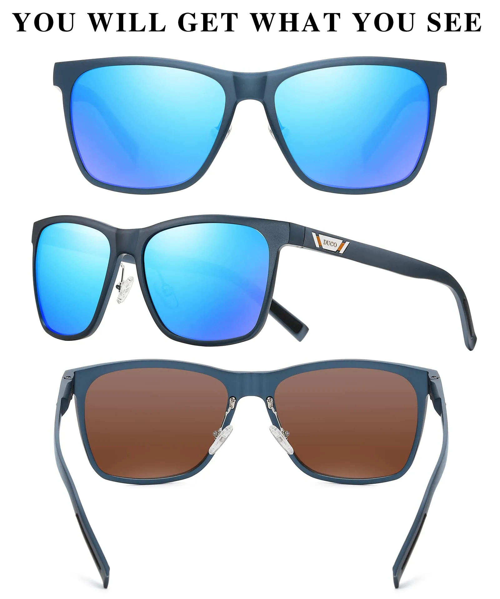 DUCO Men's Metal Classic Driving Polarized Sunglasses 3029H
