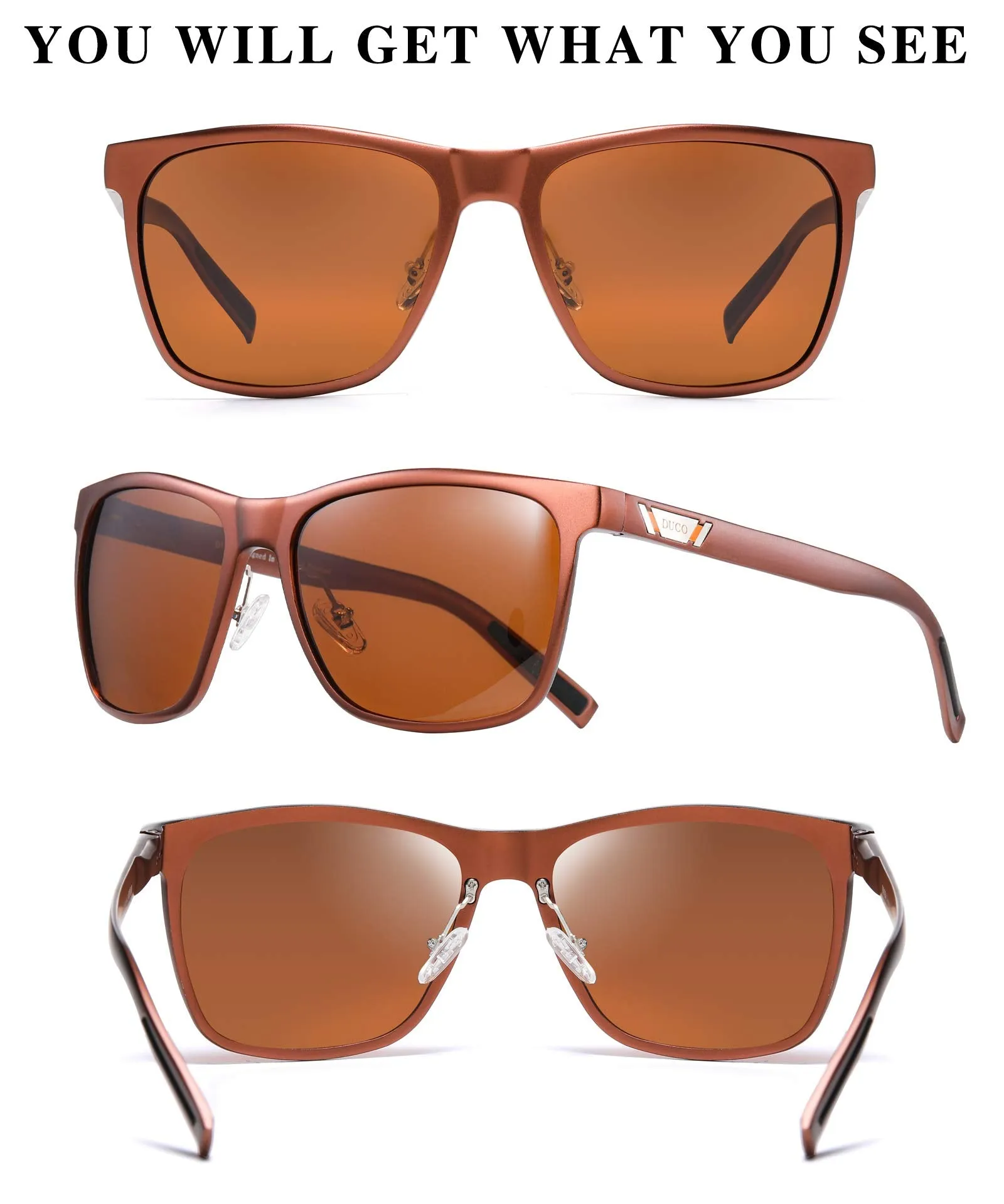 DUCO Men's Metal Classic Driving Polarized Sunglasses 3029H