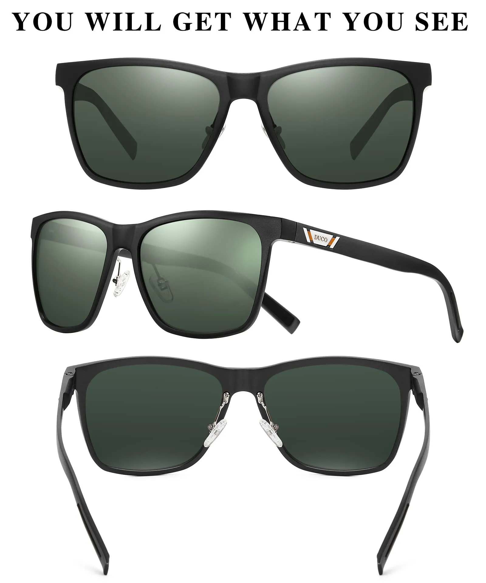 DUCO Men's Metal Classic Driving Polarized Sunglasses 3029H