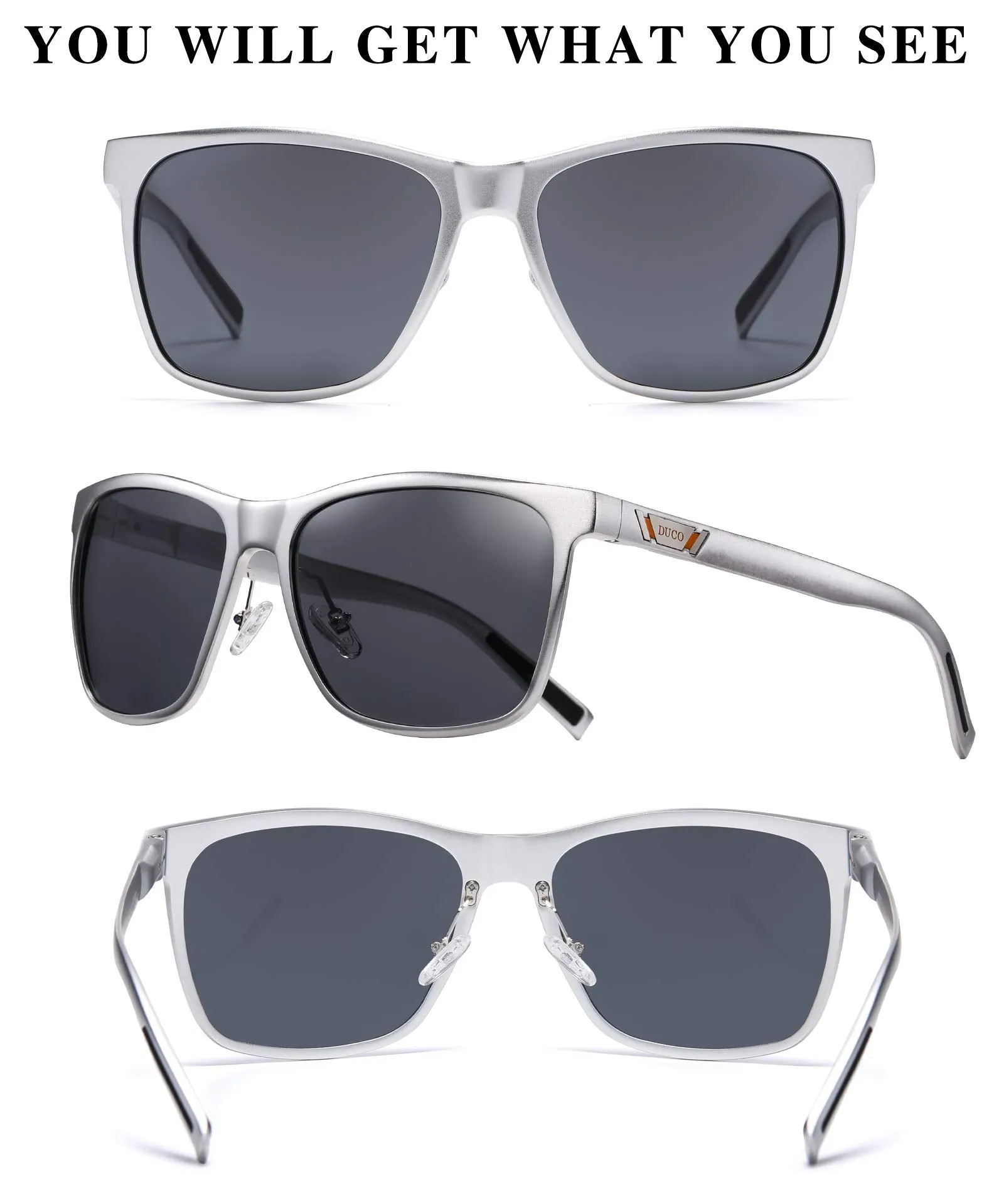 DUCO Men's Metal Classic Driving Polarized Sunglasses 3029H