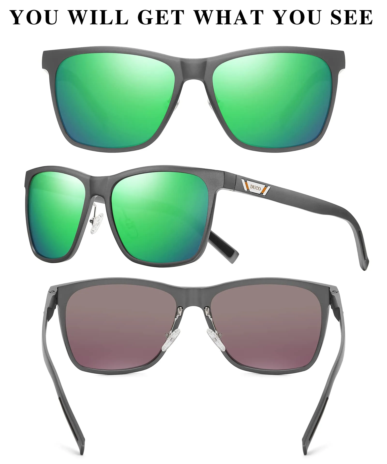 DUCO Men's Metal Classic Driving Polarized Sunglasses 3029H