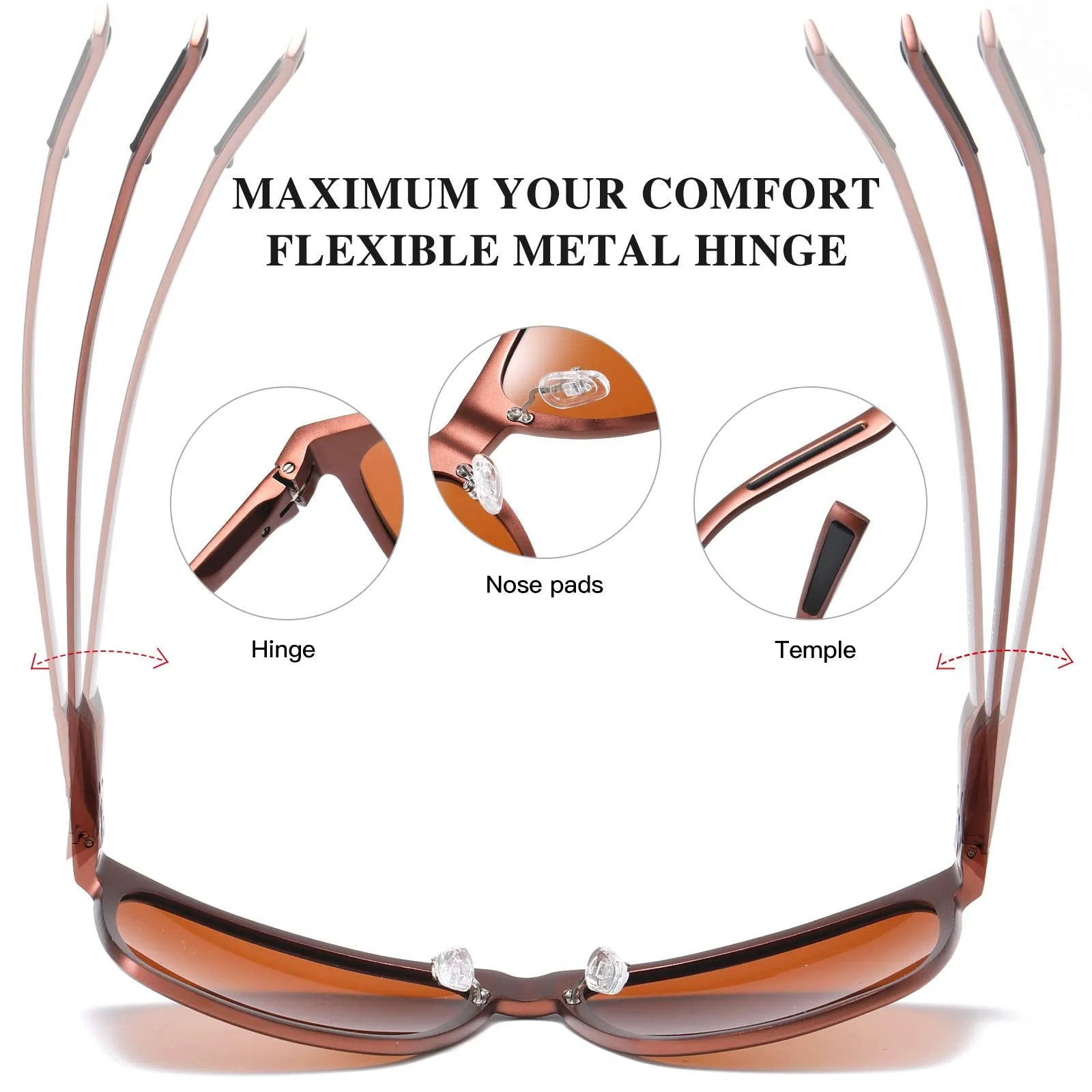 DUCO Men's Metal Classic Driving Polarized Sunglasses 3029H