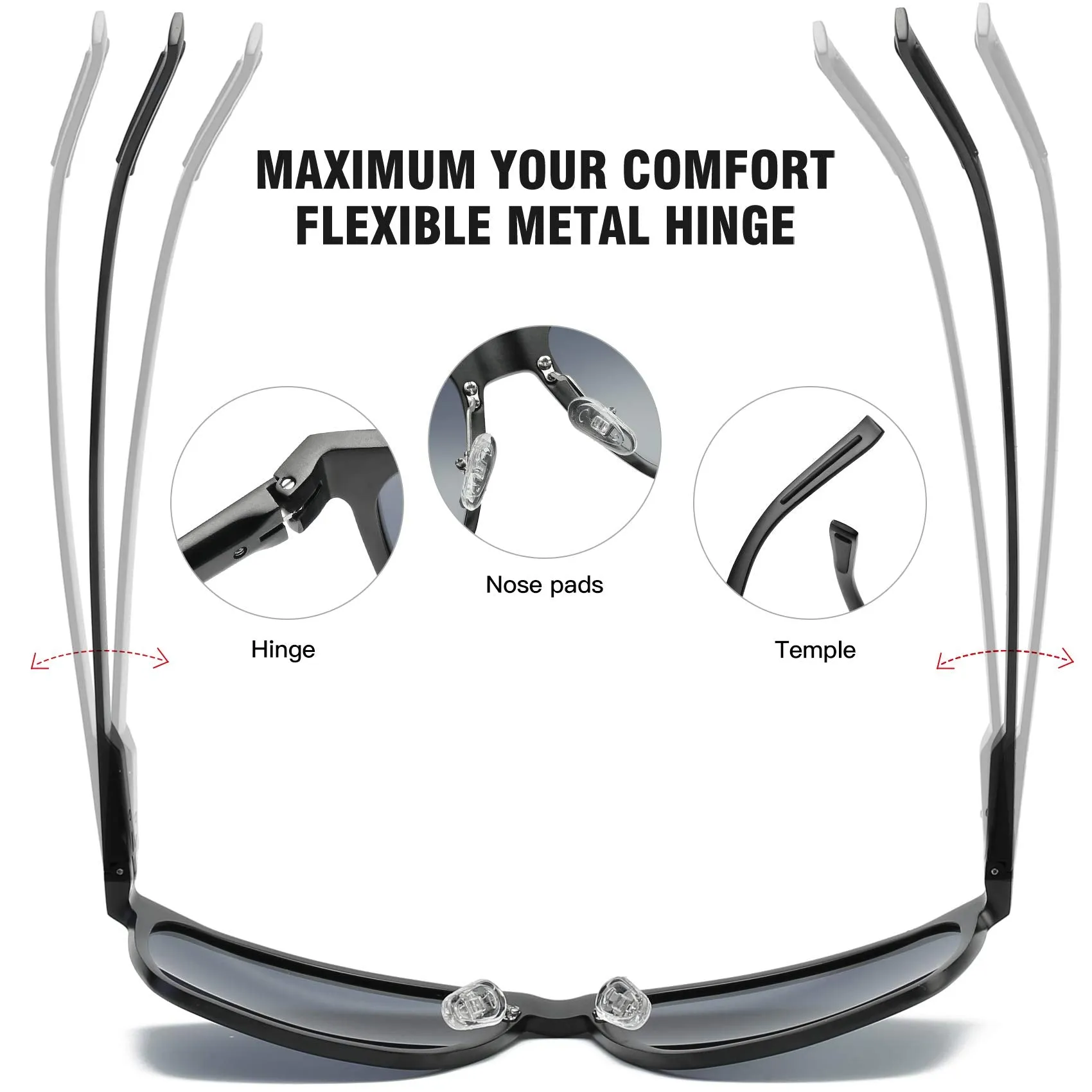 DUCO Men's Metal Classic Driving Polarized Sunglasses 3029H
