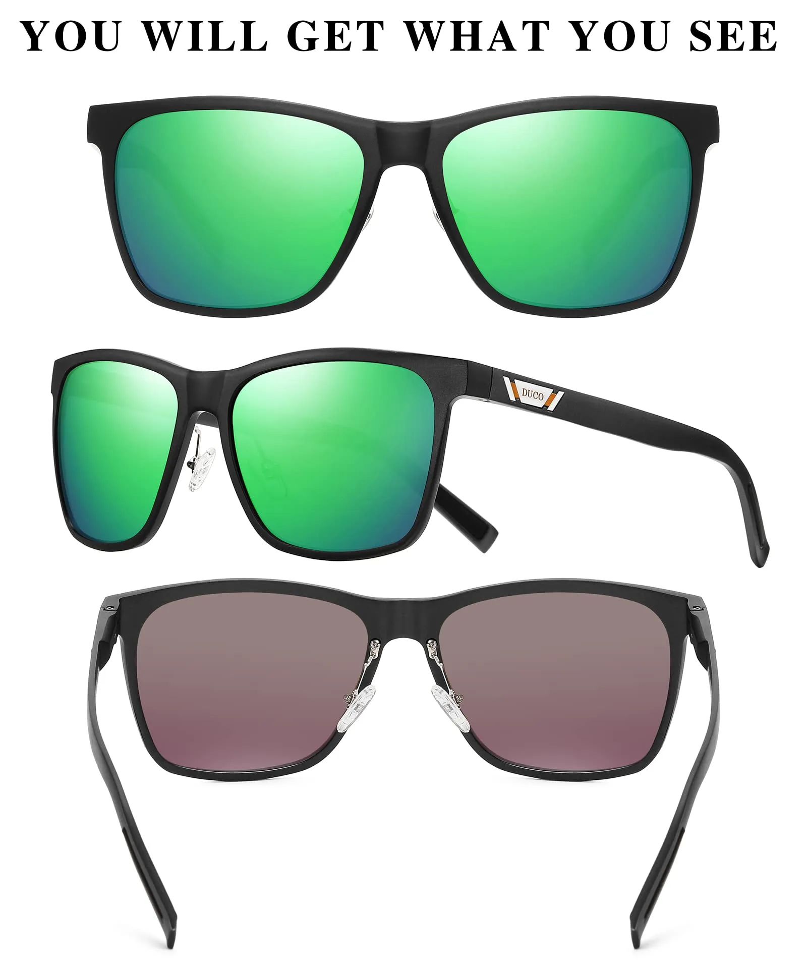 DUCO Men's Metal Classic Driving Polarized Sunglasses 3029H