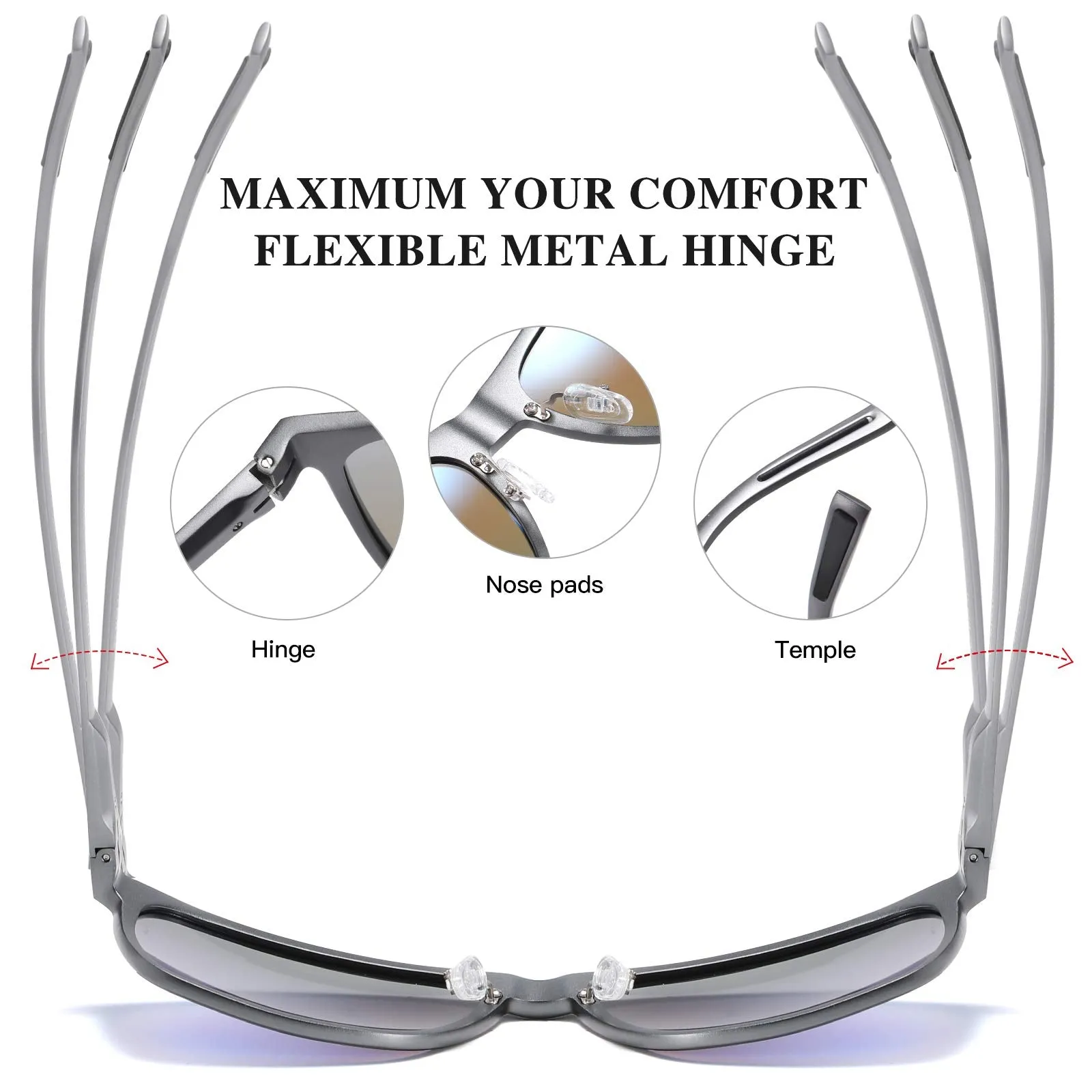 DUCO Men's Metal Classic Driving Polarized Sunglasses 3029H