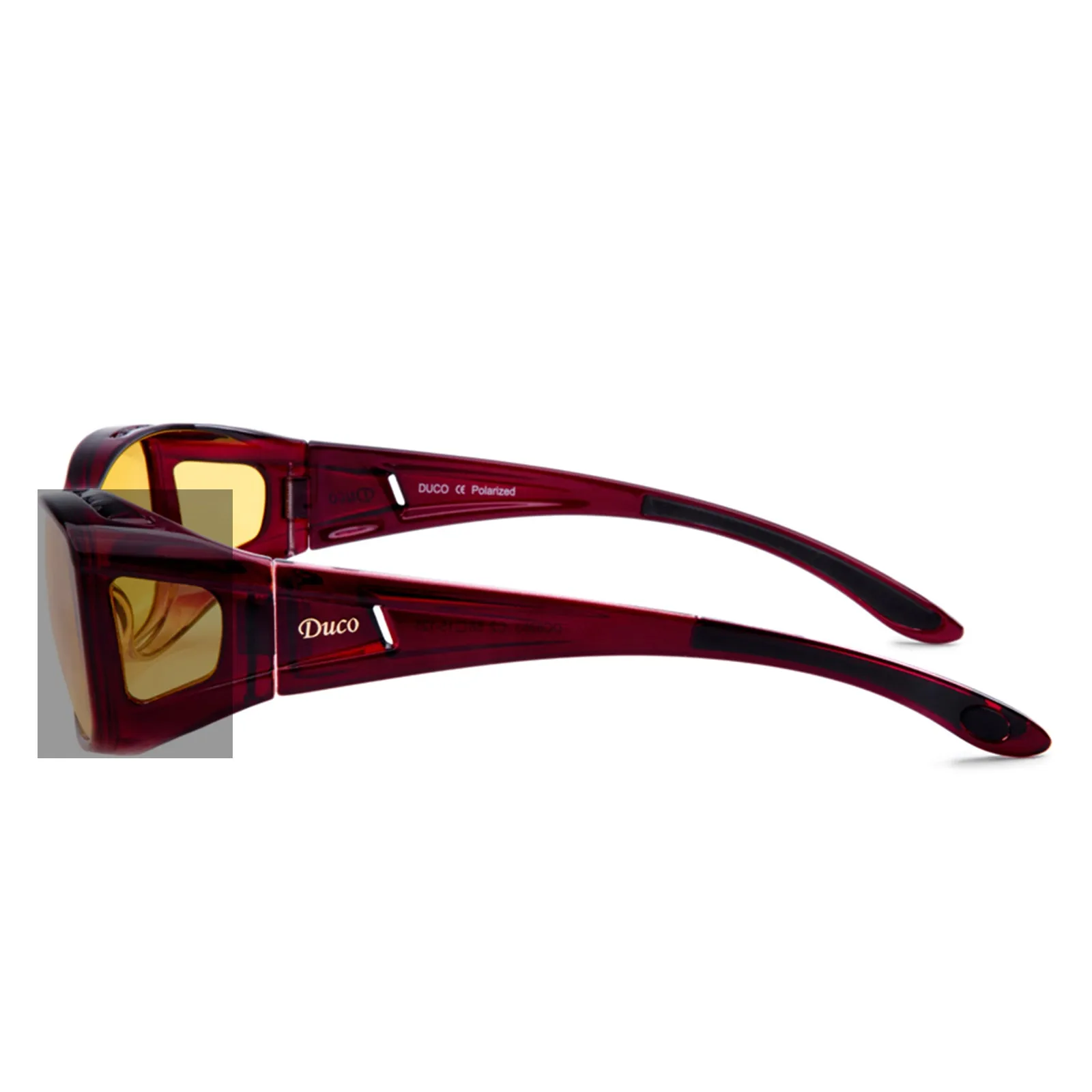 Duco Night Vision Glasses for Driving at Dusk Rainy Day Anti Glare Fit Over Wrap Around Eyewear Glasses UV400 Polarized