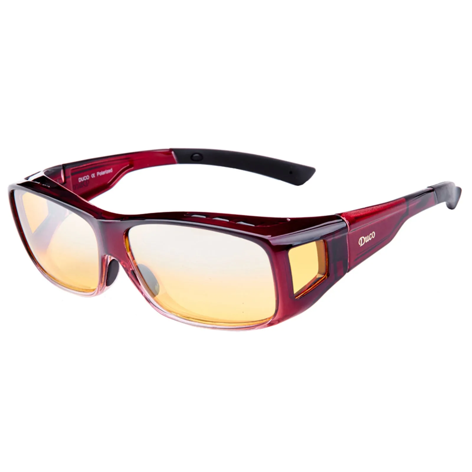 Duco Night Vision Glasses for Driving at Dusk Rainy Day Anti Glare Fit Over Wrap Around Eyewear Glasses UV400 Polarized