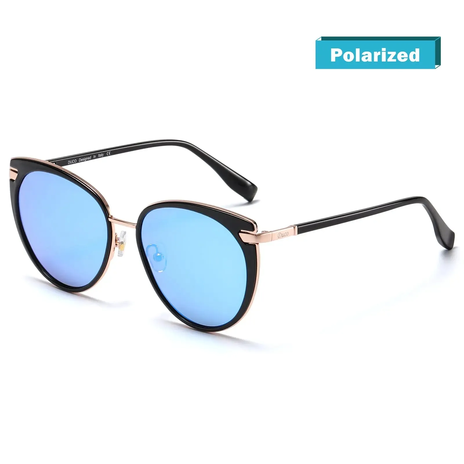 DUCO Oversized Cat Eye Sunglasses Retro Polarized Sun Glasses Designer Shades DC1222