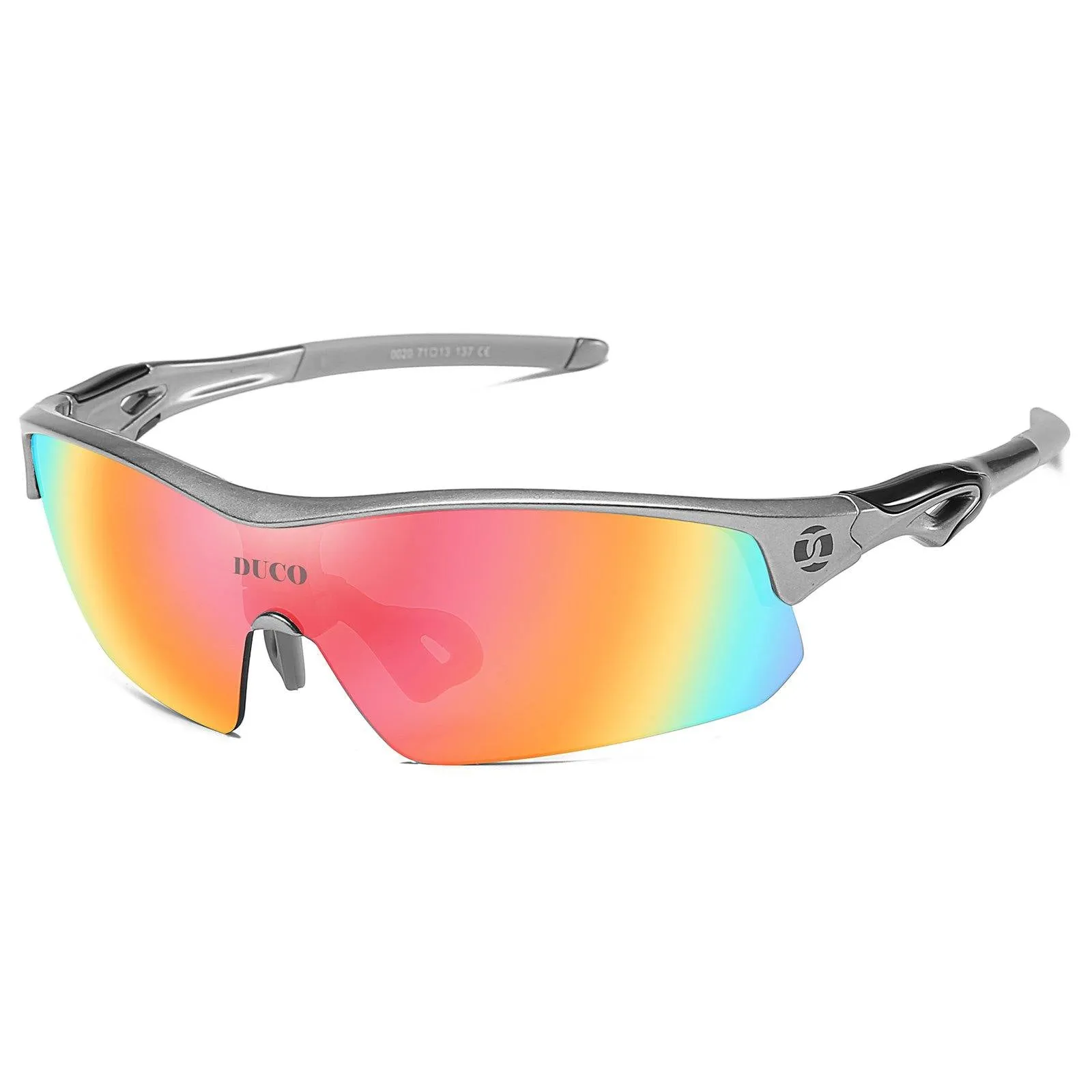 DUCO POLARIZED SPORTS CYCLING SUNGLASSES FOR MEN WITH 5 INTERCHANGEABLE LENSES FOR RUNNING GOLF FISHING HIKING BASEBALL 0020