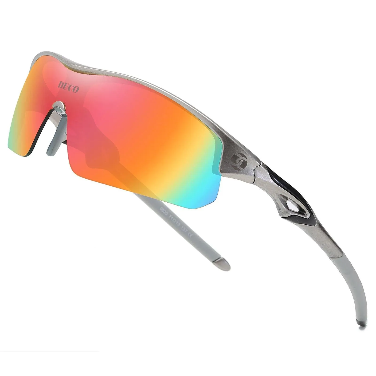 DUCO POLARIZED SPORTS CYCLING SUNGLASSES FOR MEN WITH 5 INTERCHANGEABLE LENSES FOR RUNNING GOLF FISHING HIKING BASEBALL 0020