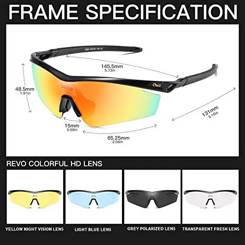 DUCO Polarized Sports Mens Sunglasses for Driving Running Cycling Sun Glasses 0022