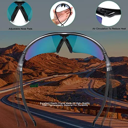 DUCO Polarized Sports Mens Sunglasses for Driving Running Cycling Sun Glasses 0022
