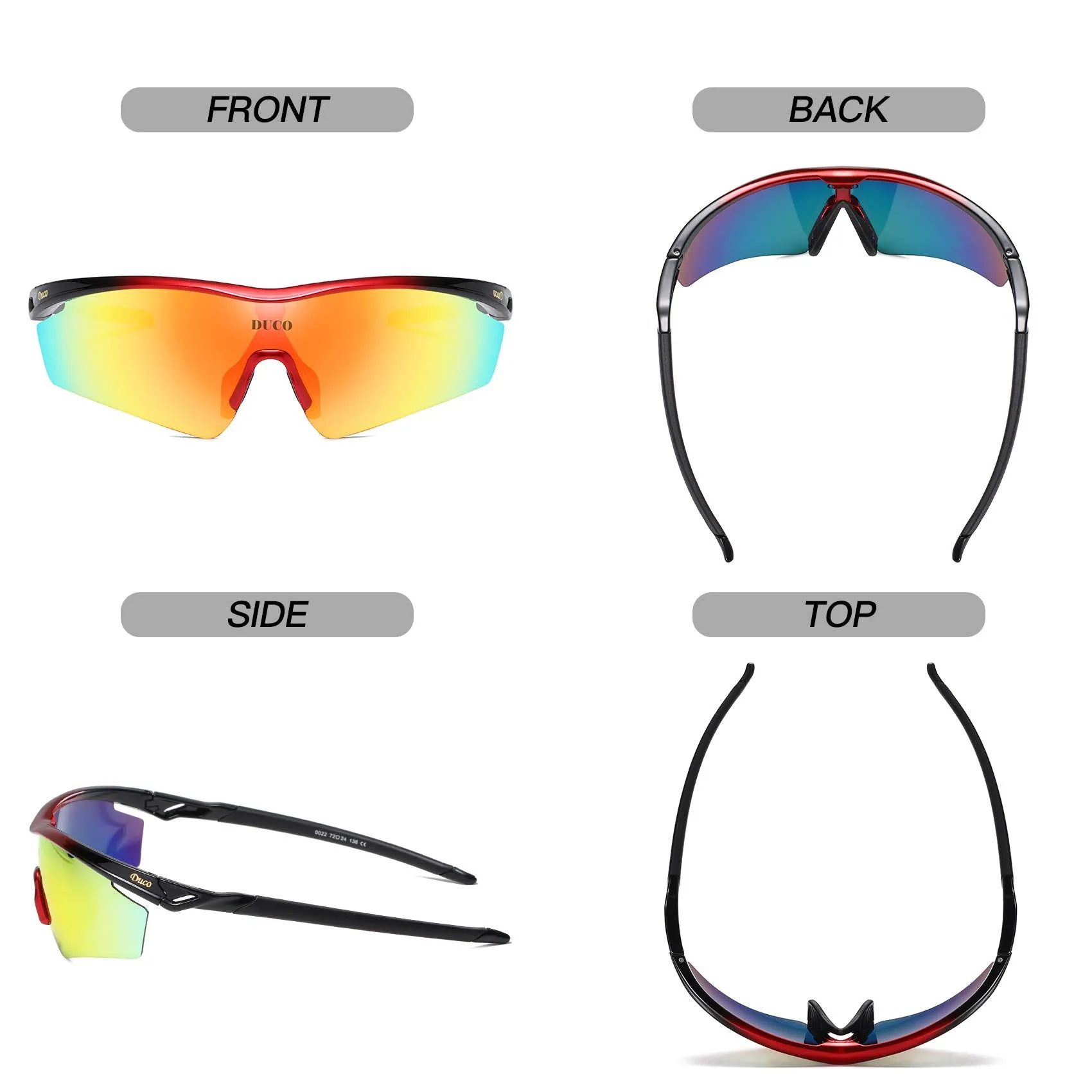 DUCO Polarized Sports Mens Sunglasses for Driving Running Cycling Sun Glasses 0022