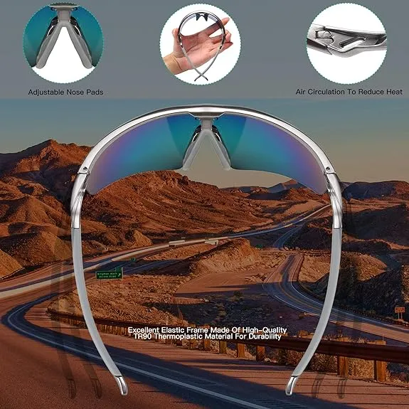 DUCO Polarized Sports Mens Sunglasses for Driving Running Cycling Sun Glasses 0022