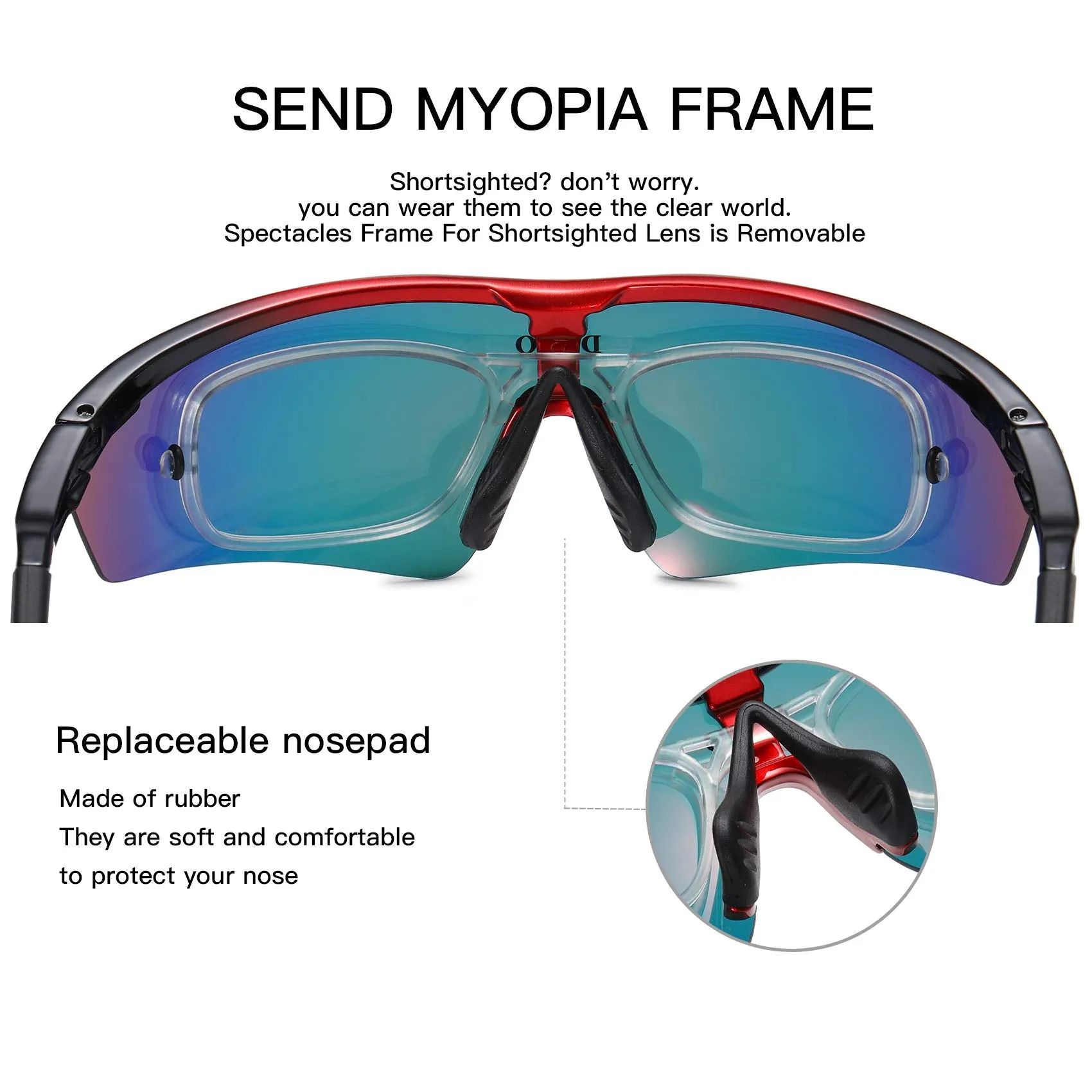 DUCO Polarized Sports Mens Sunglasses for Driving Running Cycling Sun Glasses 0022