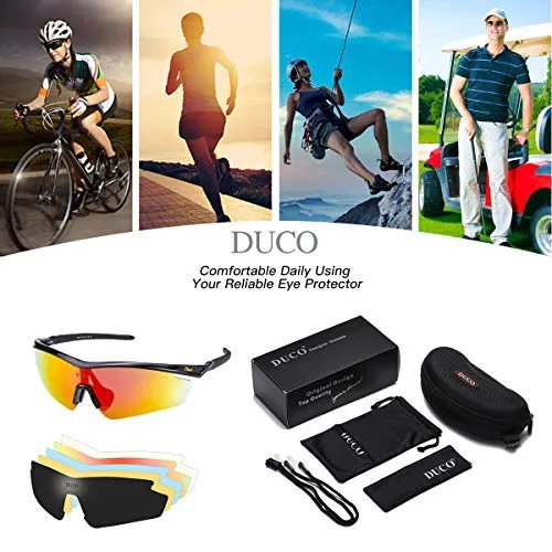 DUCO Polarized Sports Mens Sunglasses for Driving Running Cycling Sun Glasses 0022
